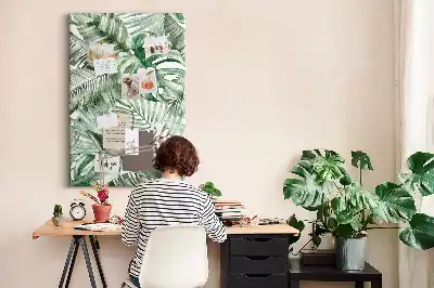 Parafatábla akvarellfestett levelek mintával