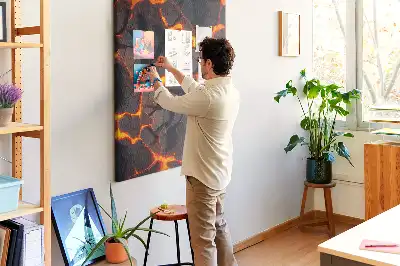 Láva a vulkánból parafatábla