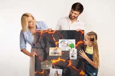 Láva a vulkánból parafatábla