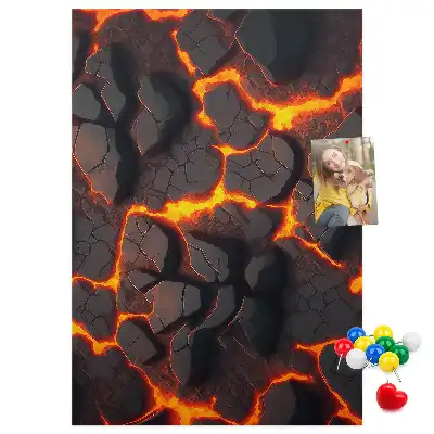 Láva a vulkánból parafatábla