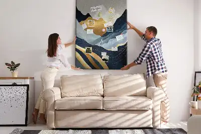 Absztrakt hegyek mintás színes parafatábla