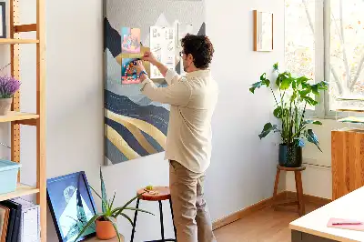 Absztrakt hegyek mintás színes parafatábla