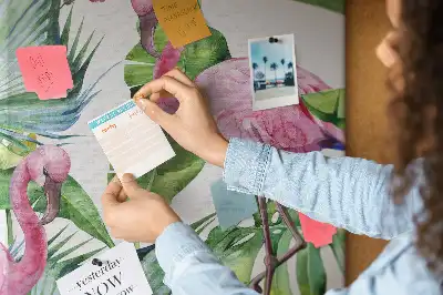 Vad flamingó mintás nagy parafatábla
