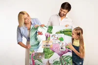 Vad flamingó mintás nagy parafatábla