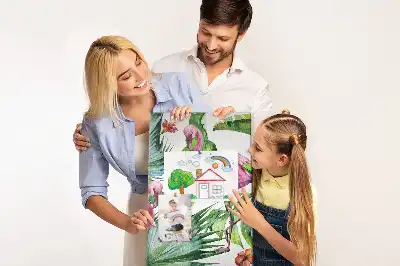 Vad flamingó mintás nagy parafatábla