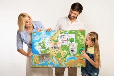 Földrajzi világtérkép mintás parafa üzenőtábla