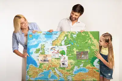 Földrajzi világtérkép mintás parafa üzenőtábla