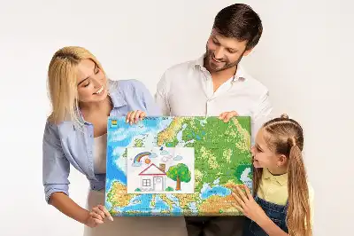 Földrajzi világtérkép mintás parafa üzenőtábla