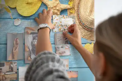 Tengerparti kiegészítők mintás parafatábla
