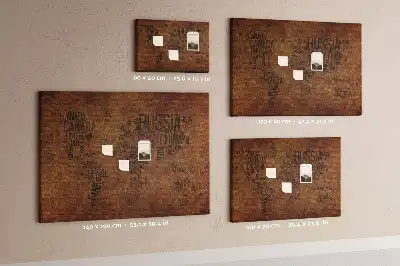 Fali parafa üzenőtábla világtérkép mintával