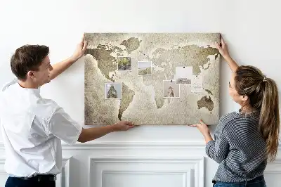 Parafa üzenőtábla panoráma világtérkép mintával