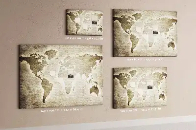 Parafa üzenőtábla panoráma világtérkép mintával