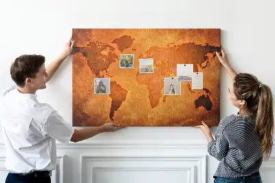 Nagy világtérképes parafatábla