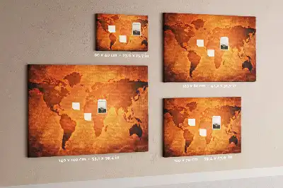 Nagy világtérképes parafatábla