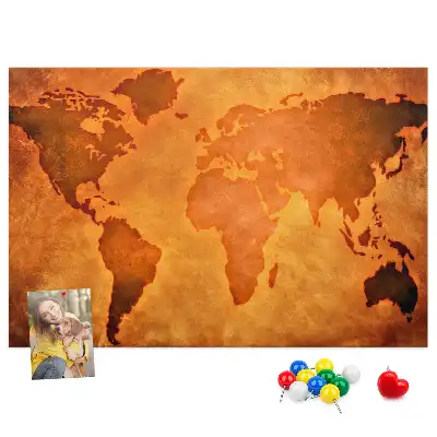 Nagy világtérképes parafatábla