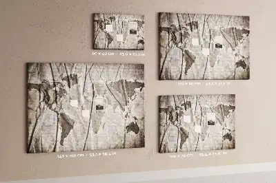 Fali parafa üzenőtábla világtérkép mintával