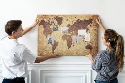 Parafatábla régi világtérkép mintával