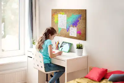 Fali parafa üzenőtábla Föld kontinentális körvonallal