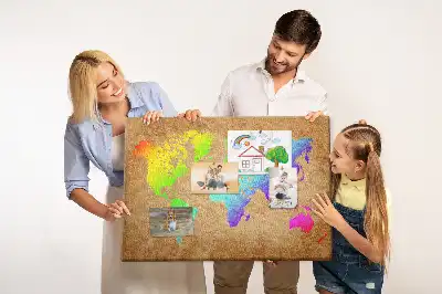 Fali parafa üzenőtábla Föld kontinentális körvonallal