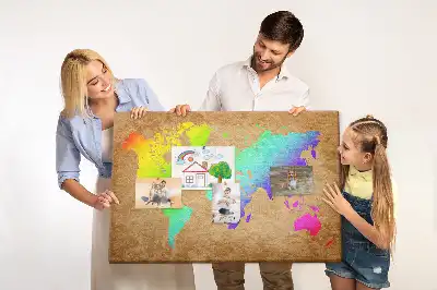 Fali parafa üzenőtábla Föld kontinentális körvonallal