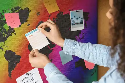 Világtérkép mintás fali parafa üzenőtábla irodába