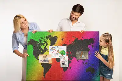 Világtérkép mintás fali parafa üzenőtábla irodába