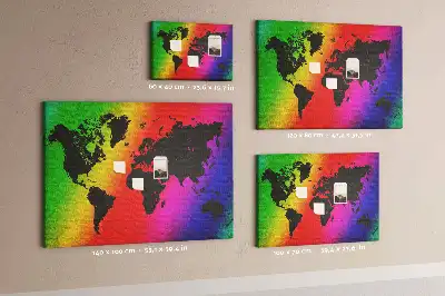 Világtérkép mintás fali parafa üzenőtábla irodába