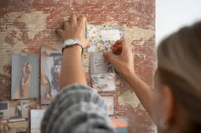 Fali parafa üzenőtábla világtérkép mintával