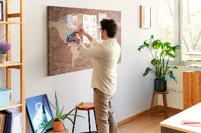 Fali parafa üzenőtábla világtérkép mintával