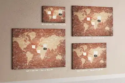 Fali parafa üzenőtábla világtérkép mintával