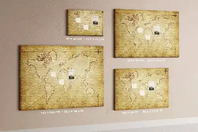 Öregbített világtérkép parafatábla falra
