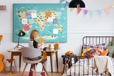 Parafa üzenőtábla illusztrált térképes mintával és faunával