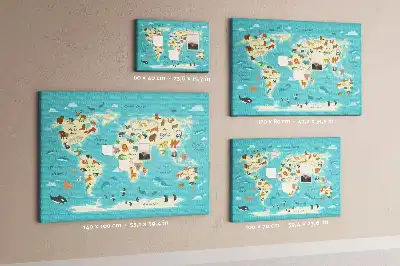 Parafa üzenőtábla illusztrált térképes mintával és faunával