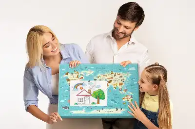 Parafa üzenőtábla illusztrált térképes mintával és faunával