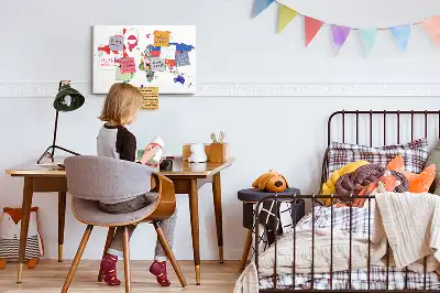 Nemzeti zászlók térképe mintás parafa üzenőtábla