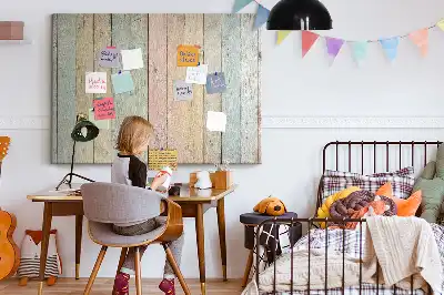 Színes deszkák mintázatú fali parafa üzenőtábla