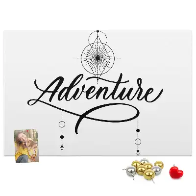 Parafa üzenőtábla utazási adventure motívummal