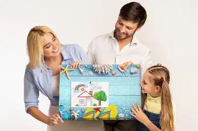 Parafatábla kagylók és tengerparti elemek mintával