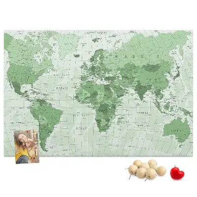 Világtérkép mintás parafa üzenőtábla államhatárokkal