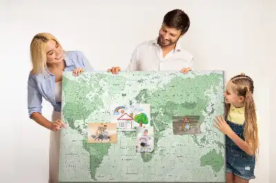 Világtérkép mintás parafa üzenőtábla államhatárokkal