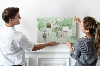Világtérkép mintás parafa üzenőtábla államhatárokkal