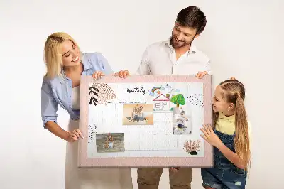 Havi tervező parafa üzenőtábla virágmintával