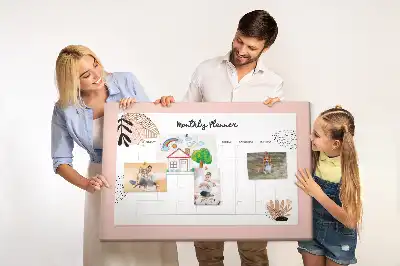 Havi tervező parafa üzenőtábla virágmintával