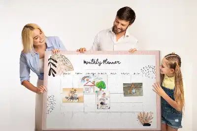 Havi tervező parafa üzenőtábla virágmintával