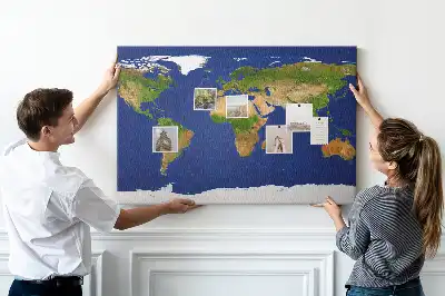 Fali parafa világtérkép üzenőtábla