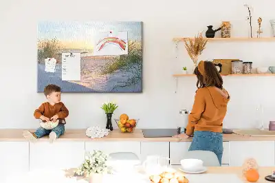 Esti tengerparti táj mintás parafa üzenőtábla