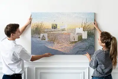 Esti tengerparti táj mintás parafa üzenőtábla