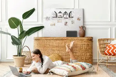 Fali parafa üzenőtábla Home feliratú dekorációval