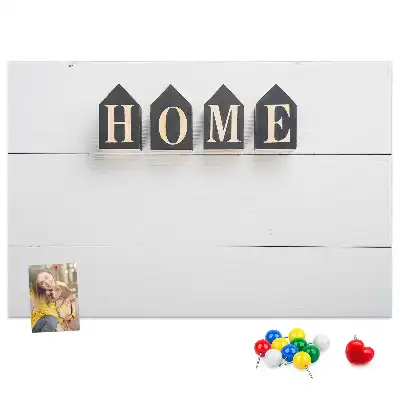 Fali parafa üzenőtábla Home feliratú dekorációval