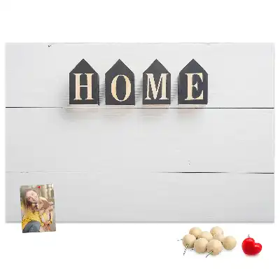 Fali parafa üzenőtábla Home feliratú dekorációval